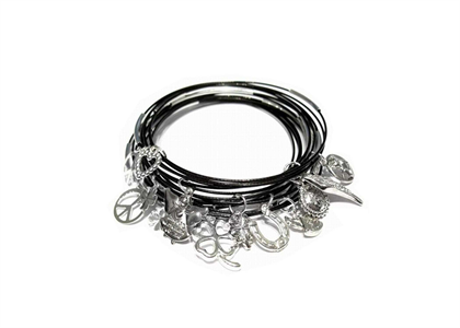 Silver Plated Womens 7 Days Charm Bracelet